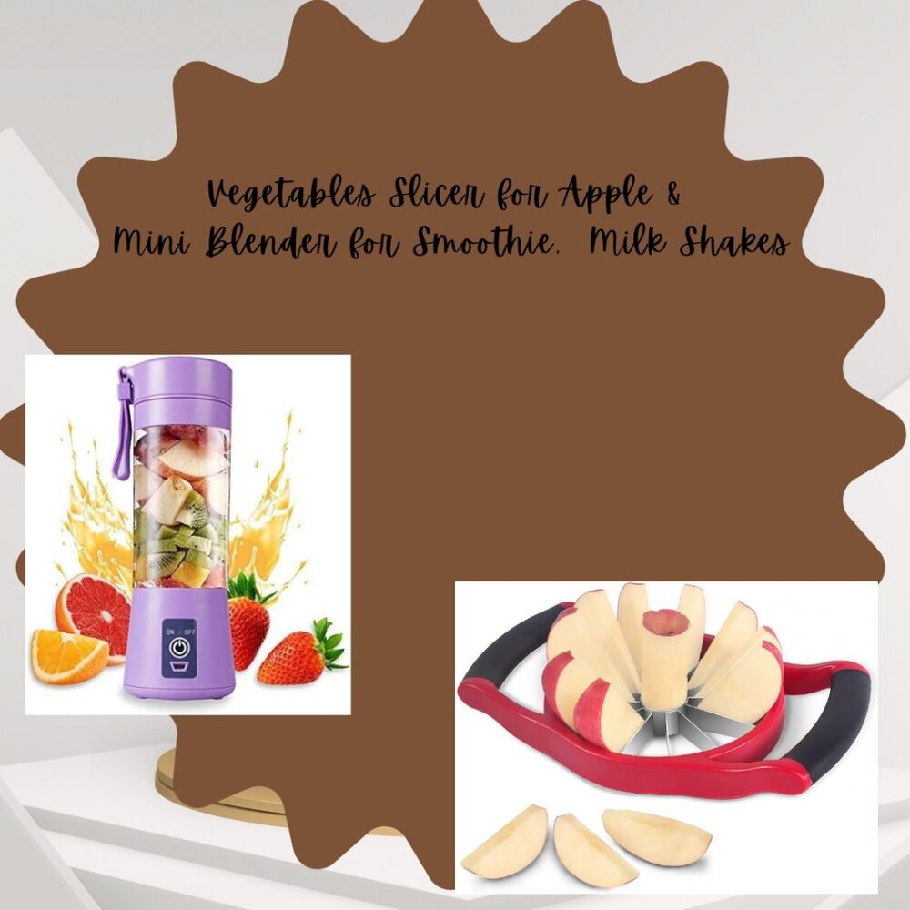 Vegetables Slicer for Apple & Mini Blender for Smoothie Pack1 Combo Pack